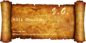 Váli Osszián névjegykártya