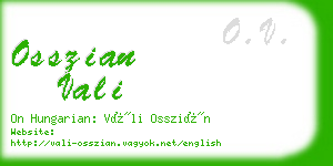 osszian vali business card